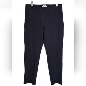 Talbots Curvy Straight Leg Chino Pants Womens 12 Black Mid Rise Ankle Zip Casual